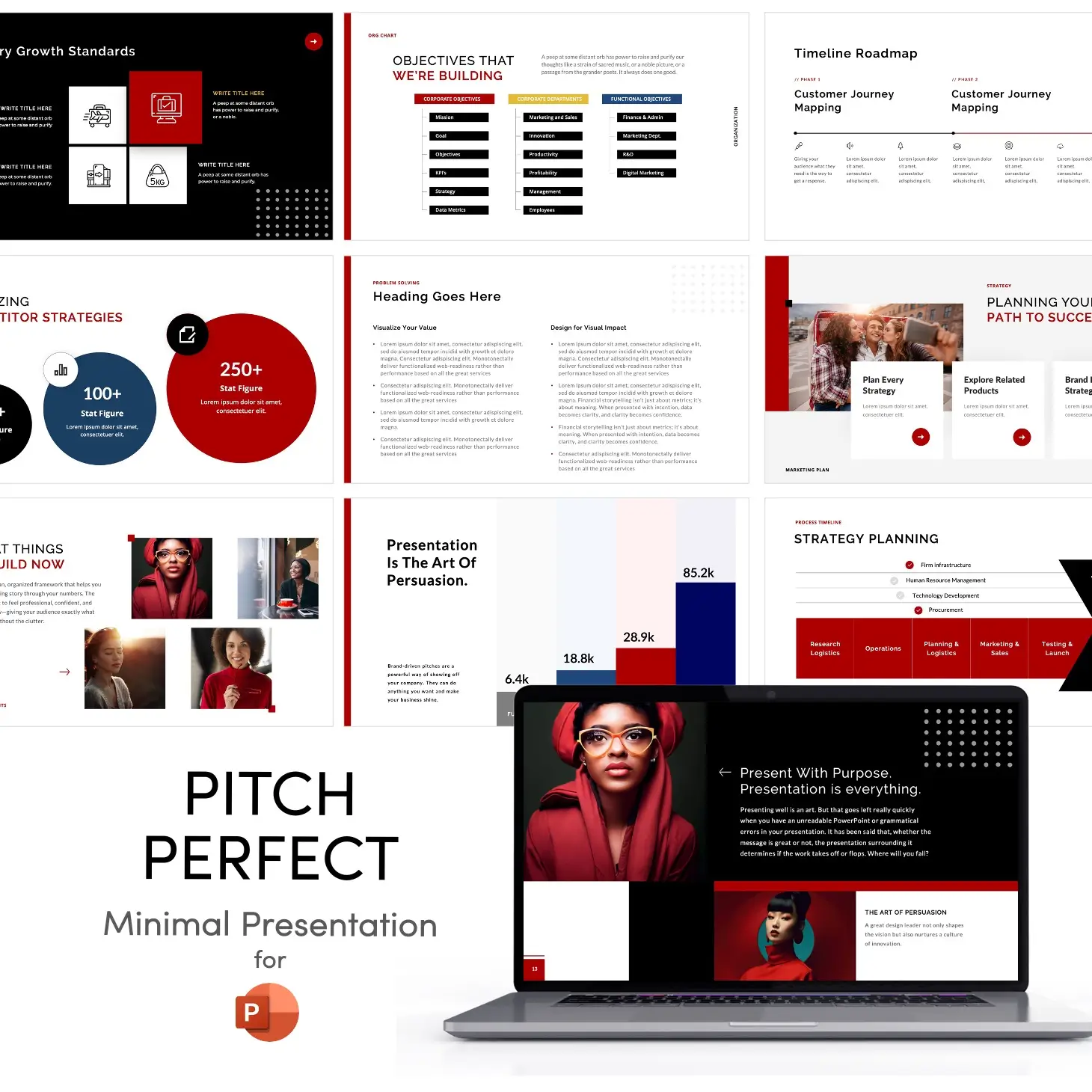 Thumbnail preview of Pitch Perfect Marketing Data Report slide deck – data-driven marketing presentation template with charts.