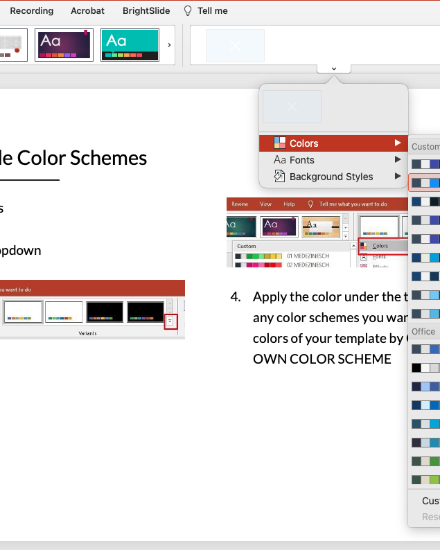 powerpoint color theme tutorial screenshot