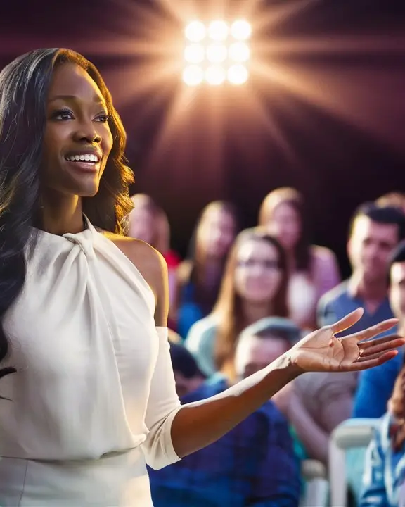 american woman giving a speech